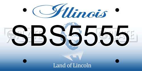 SBS5555 Illinois License Plate