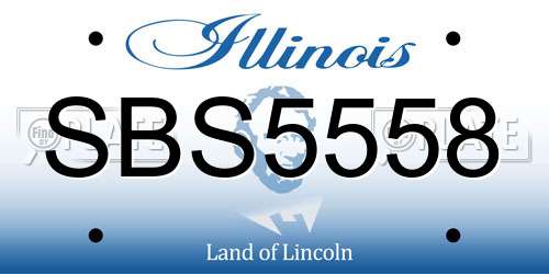 SBS5558 Illinois License Plate