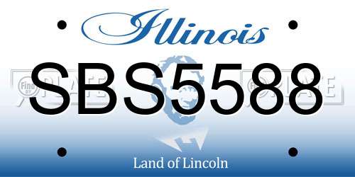 SBS5588 Illinois License Plate