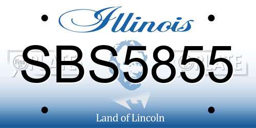 SBS5855 Illinois License Plate