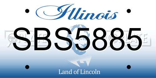 SBS5885 Illinois License Plate