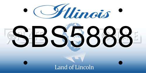 SBS5888 Illinois License Plate