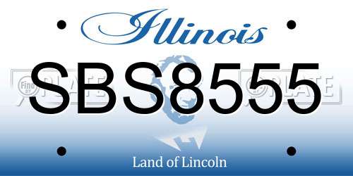 SBS8555 Illinois License Plate