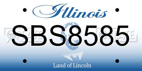 SBS8585 Illinois License Plate