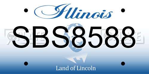 SBS8588 Illinois License Plate