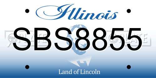 SBS8855 Illinois License Plate