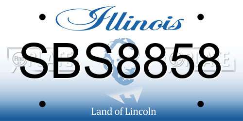 SBS8858 Illinois License Plate