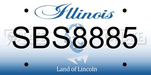 SBS8885 Illinois License Plate