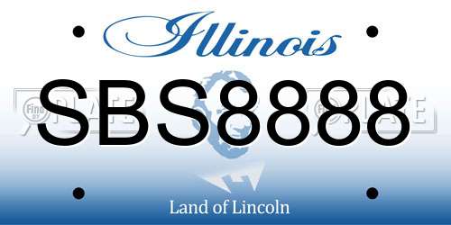 SBS8888 Illinois License Plate