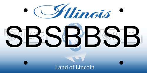 SBSBBSB Illinois License Plate