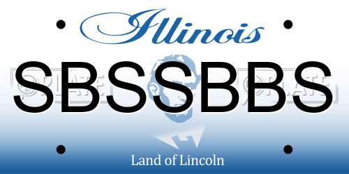 SBSSBBS Illinois License Plate