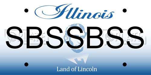 SBSSBSS Illinois License Plate
