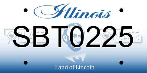 SBT0225 Illinois License Plate