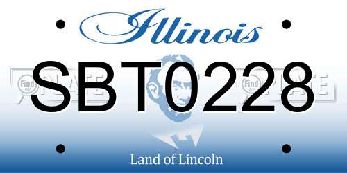 SBT0228 Illinois License Plate