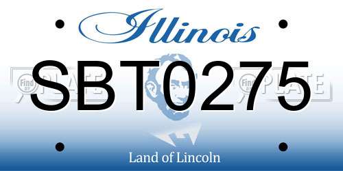 SBT0275 Illinois License Plate