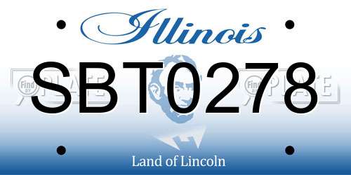 SBT0278 Illinois License Plate