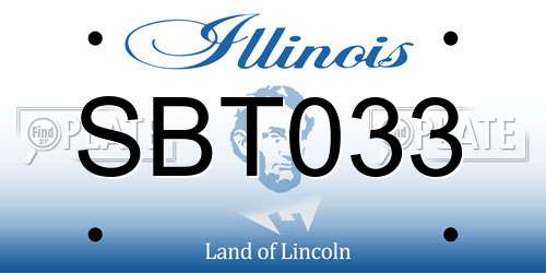 SBT033 Illinois License Plate