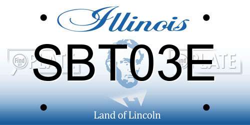 SBT03E Illinois License Plate