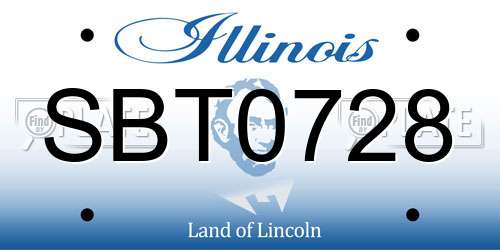 SBT0728 Illinois License Plate