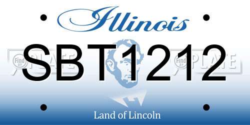 SBT1212 Illinois License Plate