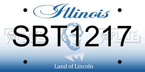 SBT1217 Illinois License Plate