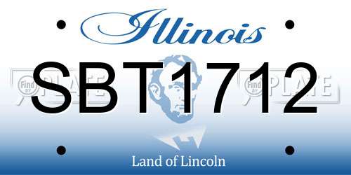 SBT1712 Illinois License Plate