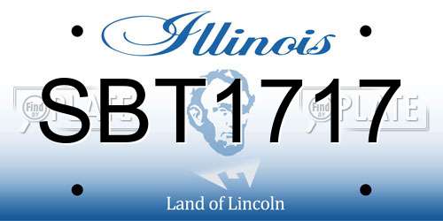 SBT1717 Illinois License Plate