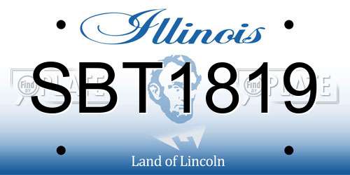 SBT1819 Illinois License Plate