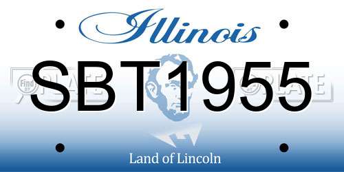 SBT1955 Illinois License Plate