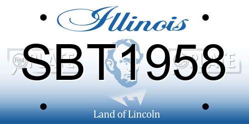 SBT1958 Illinois License Plate