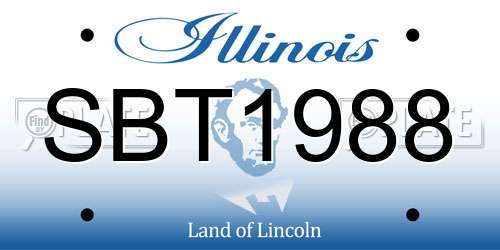 SBT1988 Illinois License Plate