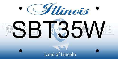 SBT35W Illinois License Plate