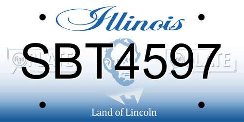 SBT4597 Illinois License Plate