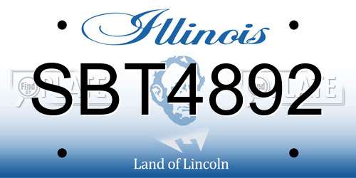 SBT4892 Illinois License Plate