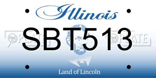 SBT513 Illinois License Plate