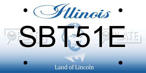SBT51E Illinois License Plate