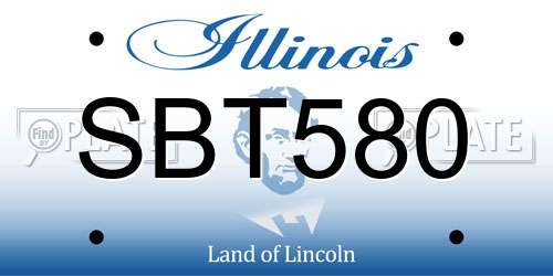 SBT580 Illinois License Plate