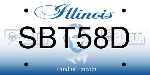 SBT58D Illinois License Plate