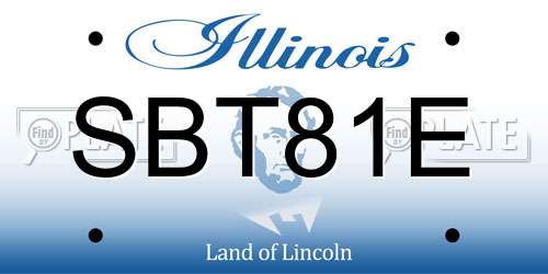 SBT81E Illinois License Plate