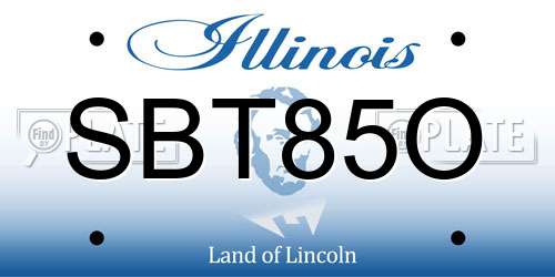 SBT85O Illinois License Plate
