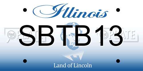 SBTB13 Illinois License Plate