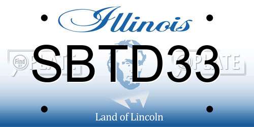 SBTD33 Illinois License Plate