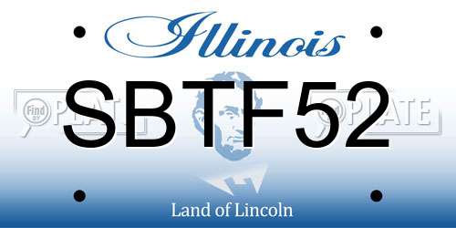 SBTF52 Illinois License Plate