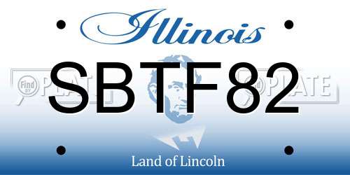 SBTF82 Illinois License Plate