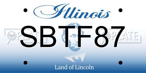 SBTF87 Illinois License Plate