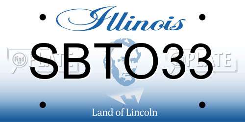 SBTO33 Illinois License Plate