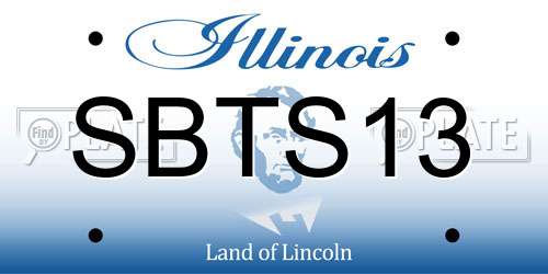 SBTS13 Illinois License Plate