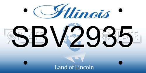 SBV2935 Illinois License Plate