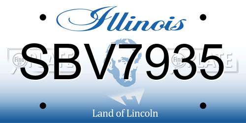SBV7935 Illinois License Plate