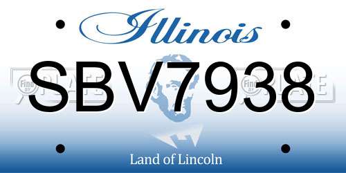 SBV7938 Illinois License Plate